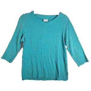 Mill Valley Cotton Shirt Womens Medium Blue Tunic‎ Top Boho Minimalist Lagenlook